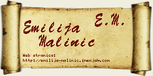 Emilija Malinić vizit kartica